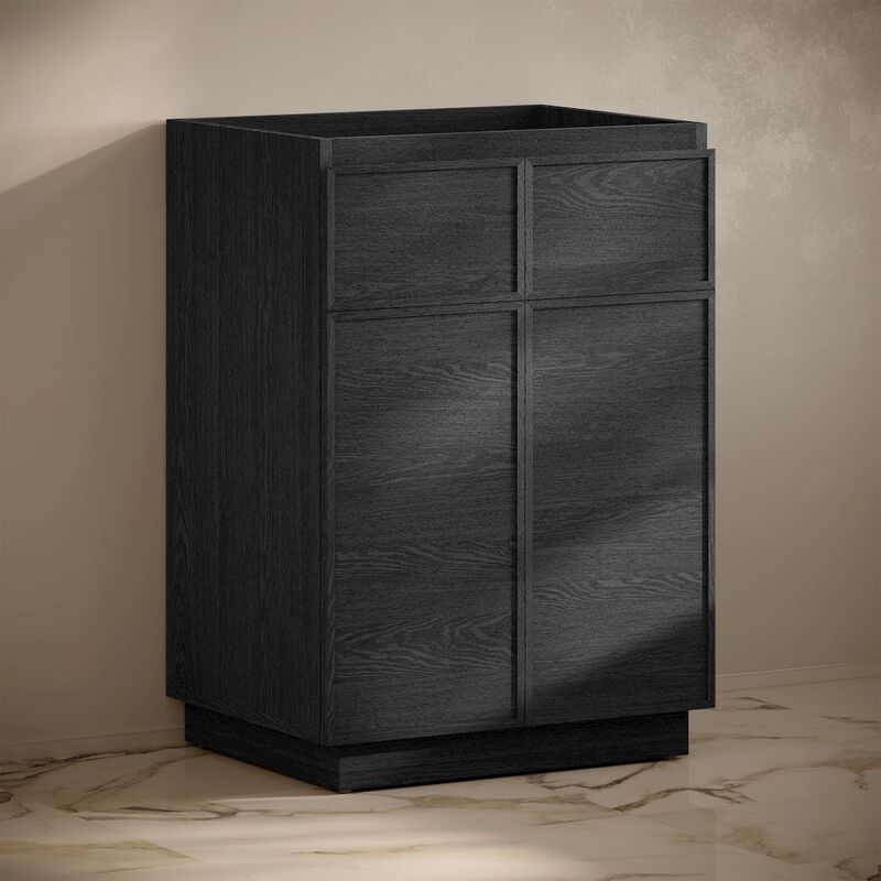 St. Tropez 24" Freestanding Bathroom Vanity Cabinet without Top in Black Oak image number 2