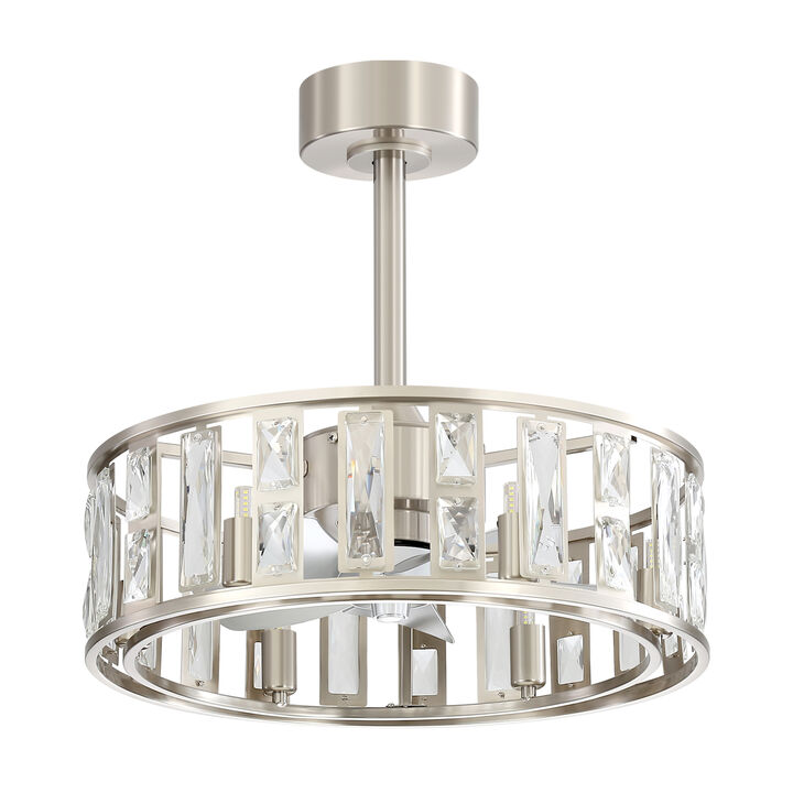 Breezary 20-in Nickel Indoor Cage Ceiling Fan with Light Remote (5-Blade)