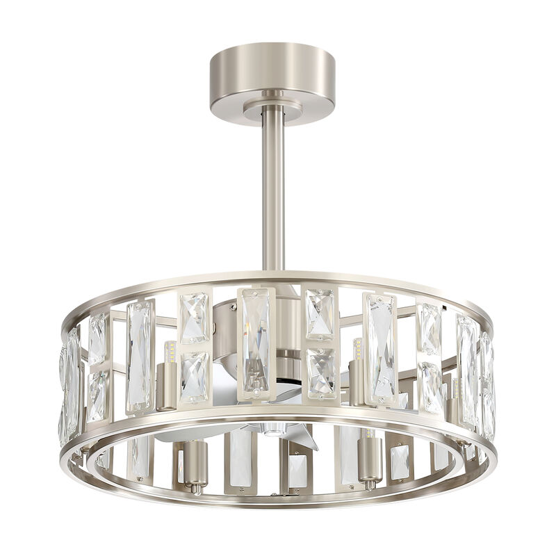Breezary 20-in Nickel Indoor Cage Ceiling Fan with Light Remote (5-Blade) image number 0