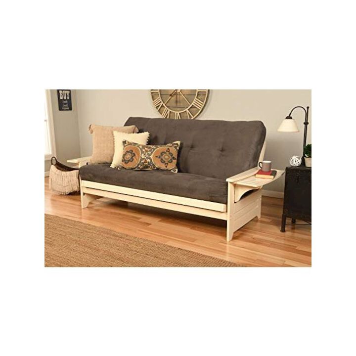 Phoenix Frame-Antique White Finish-Suede Gray Mattress