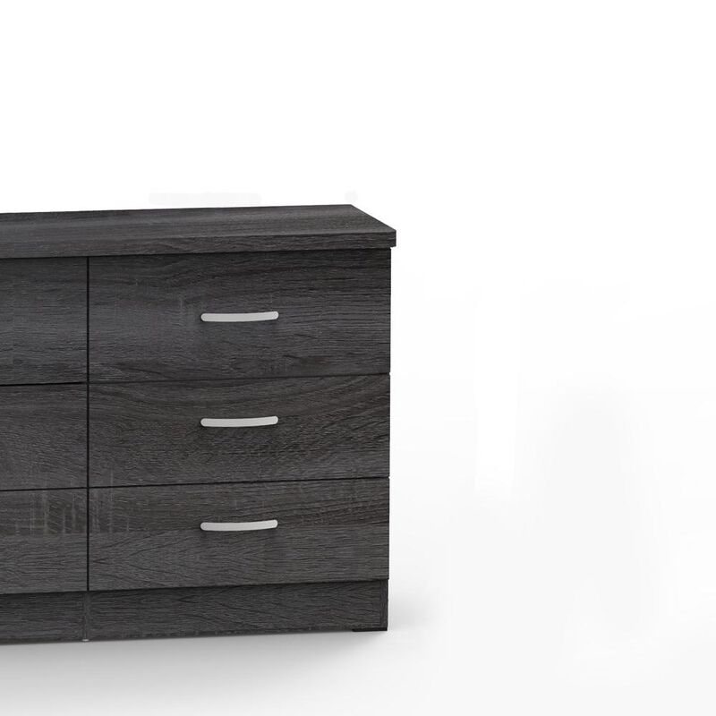 Better Home Products DD & PAM 6 Drawer Engineered Wood Bedroom Dresser Gray