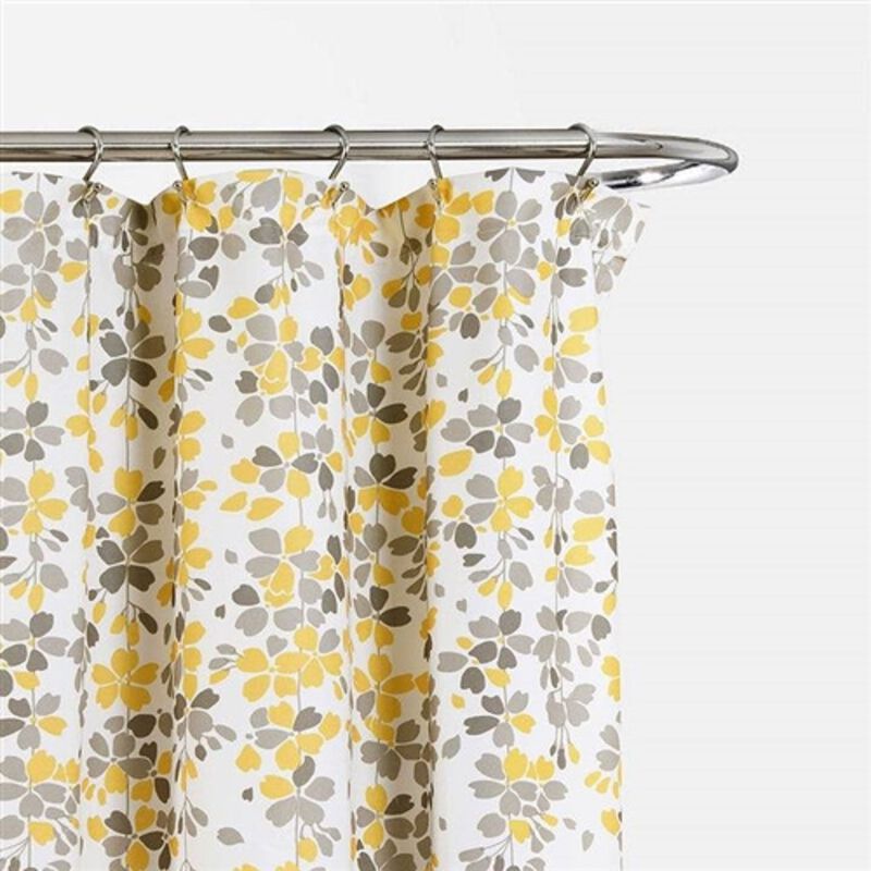 Modern Floral Vines Shower Curtain – Elegant Flower Print, Quick-Dry & Easy to Maintain