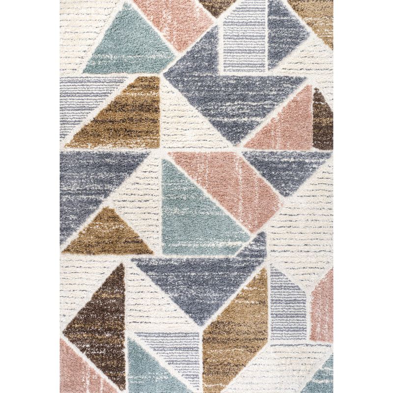 Aileen Geometric Scandi Colorblock Carved Area Rug