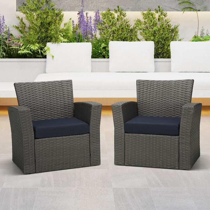 WestinTrends Outdoor Patio Furniture Seat Chair Square Cushions Set of 2, 20" x 19"
