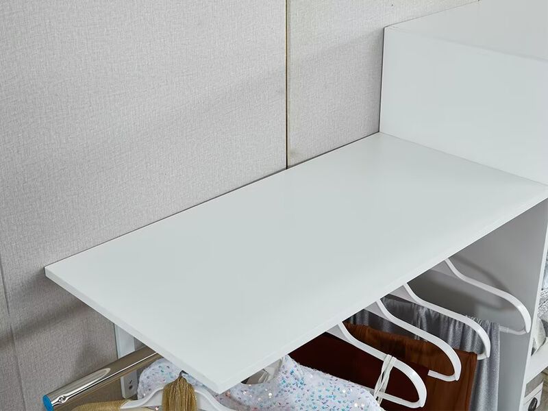 Wood Closet System with 3 Drawers White: Built-in Closet Organizer, Walk-in Closet with Hanging Rod and Shelves for Bedroom Closet Organizer System, 94.49" W x 15.75" D x 70.87" H