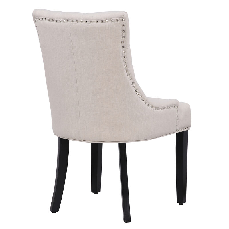 WestinTrends Upholstered Wingback Button Tufted Dining Chair (Set of 2) image number 4
