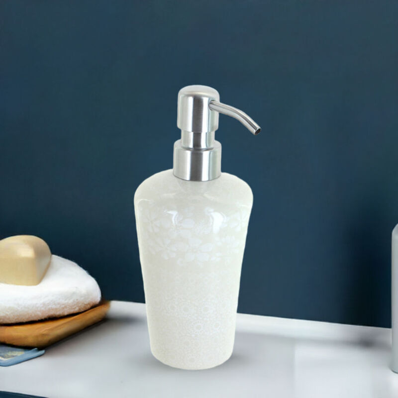 Blue Rose Polish Pottery Periwinkle Soap Dispenser