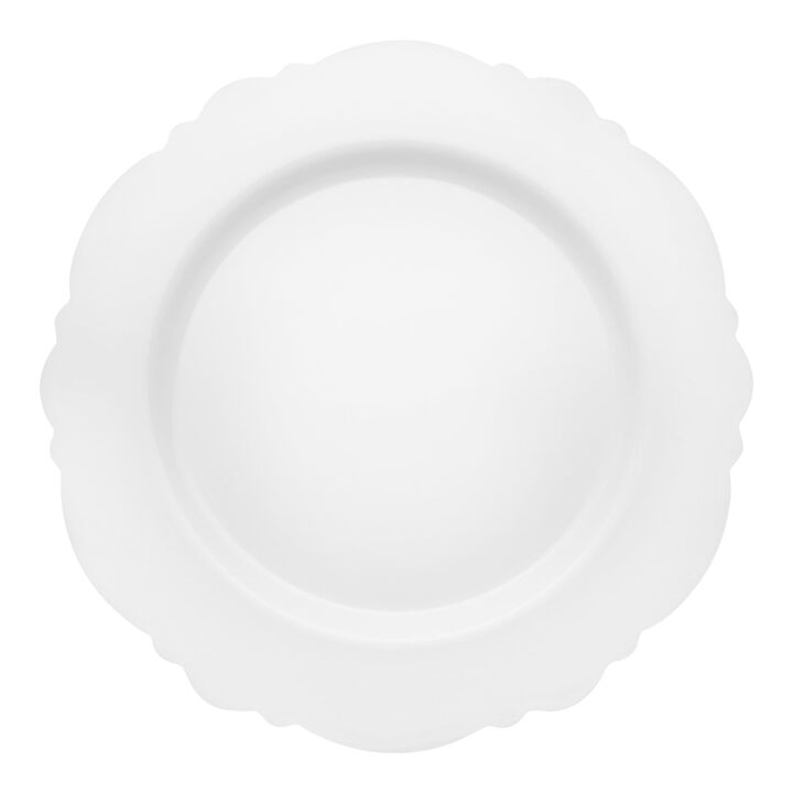 7.5" Solid White Round Blossom Plastic Salad Plates (120 Plates)