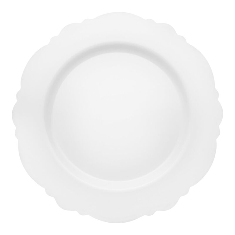 7.5" Solid White Round Blossom Plastic Salad Plates (120 Plates) image number 0