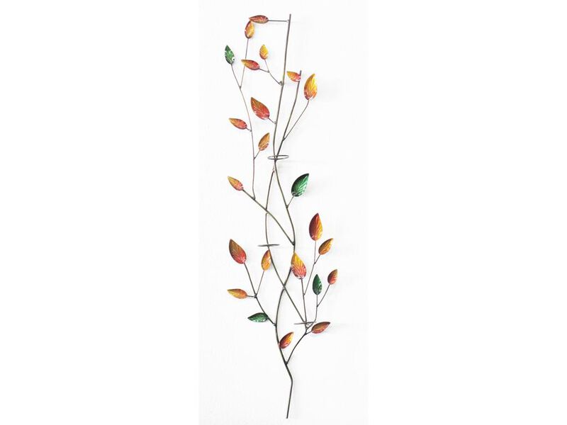 Iron Leaves Wall D&eacute;cor with Votive Holder New Color