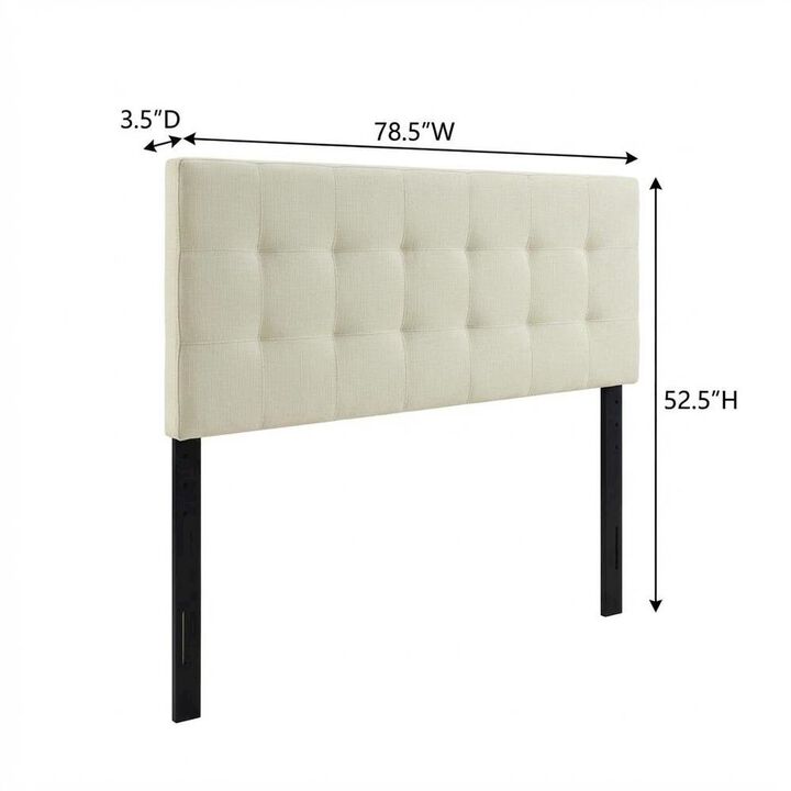 Upholstered Fabric King Headboard with Soft Padding and Classic Design
