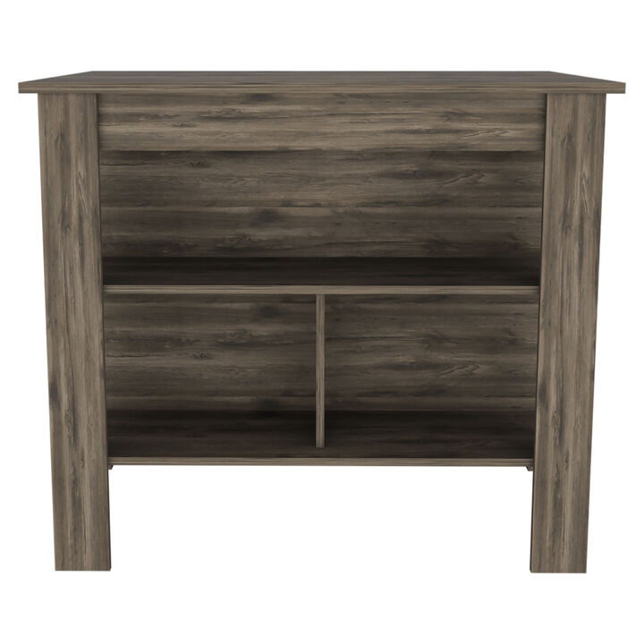 Streamdale Cala Kitchen Island, Four Legs, Three Shelves - Dark Brown