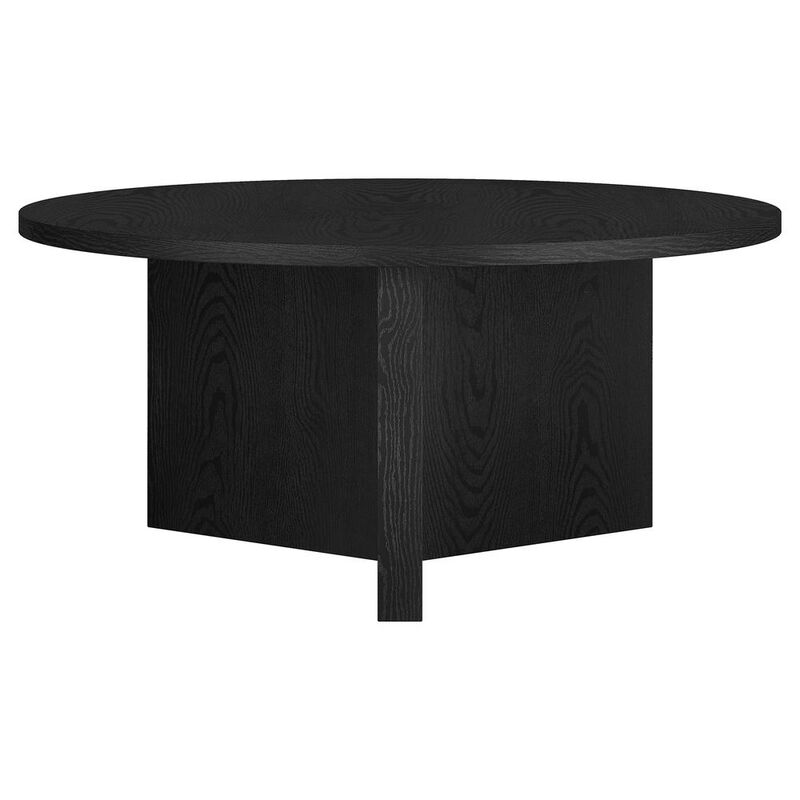 Hudson&Canal Anders 36 Wide Round Coffee Table in Black Grain