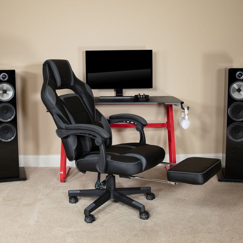 X40 Gaming Chair Racing Ergonomic Computer Chair with Fully Reclining Back/Arms, Slide-Out Footrest, Massaging Lumbar - / image number 6