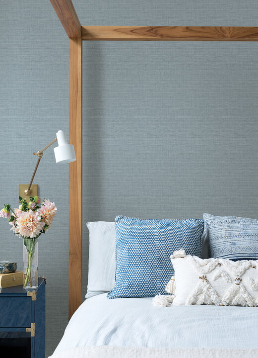 Agave Slate Faux Grasscloth Wallpaper (Set of 2)