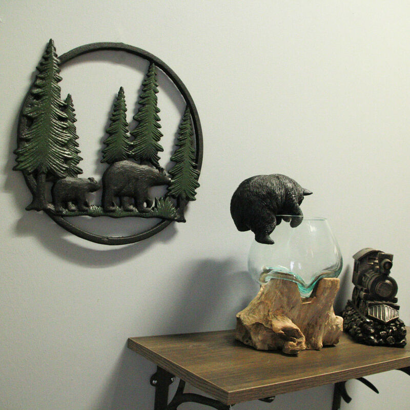 Black Bears in Forest Wall Hanging - 12" - Cabin Decor image number 6
