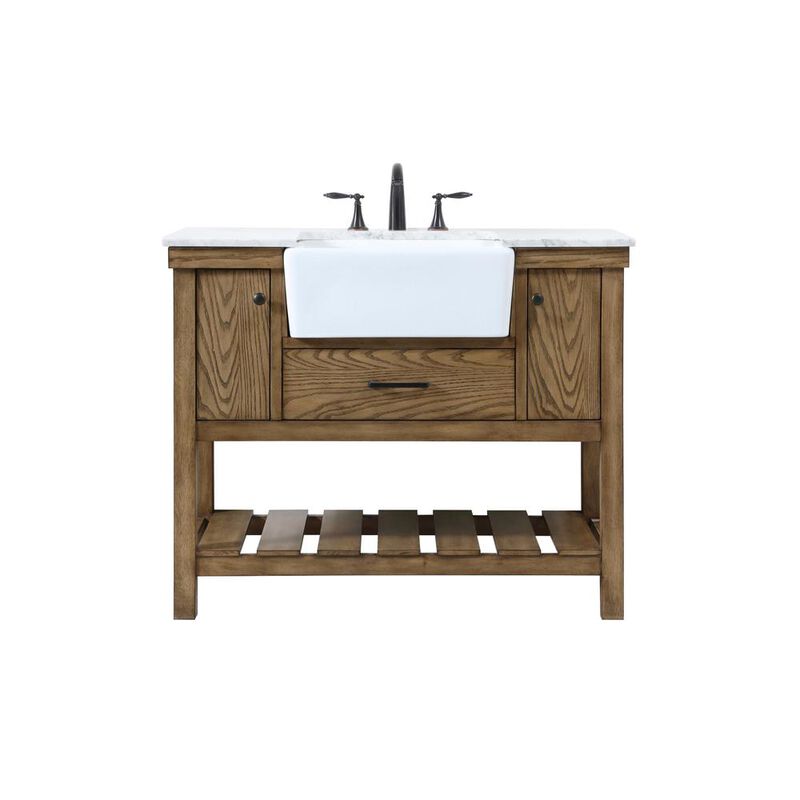Elegant Kitchen and Bath 42 inch Single bathroom vanity in driftwood
