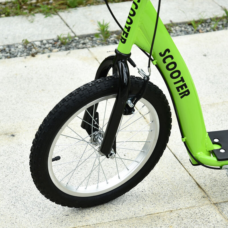BreeBe Youth Scooter Kick Scooter with Adjustable Handlebar 16" Front and 12" Rear Dual Brakes Inflatable Wheels image number 7