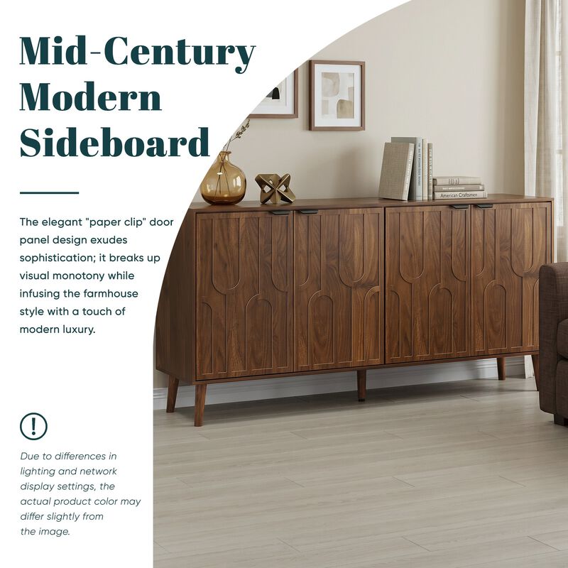 Jabwok Mid‑Century Sideboard Buffet Cabinet image number 3