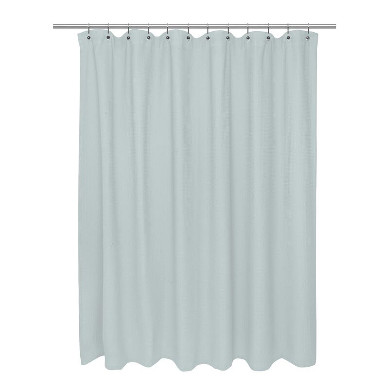 Carnation Home Fashions Standard Size 100% Cotton Waffle Weave Shower Curtain - 72x72"