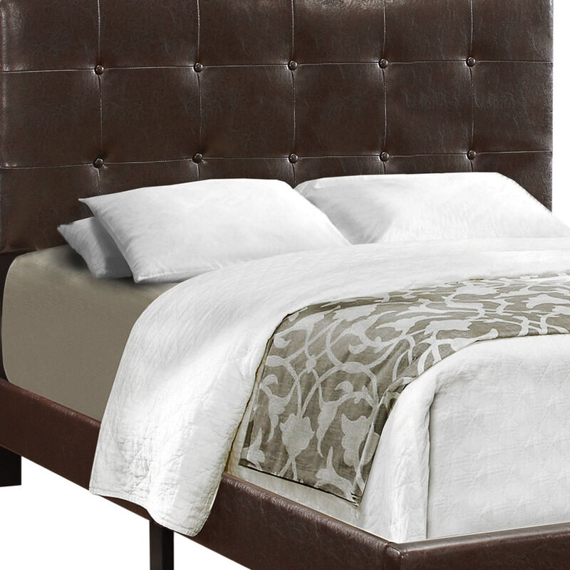 Upholstered Faux Leather Bed with Solid Wood Frame for Lasting Support