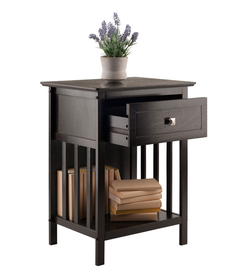 Winsome Solid Composite Wood Marcel Accent Table in Dark Coffee Finish image number 6