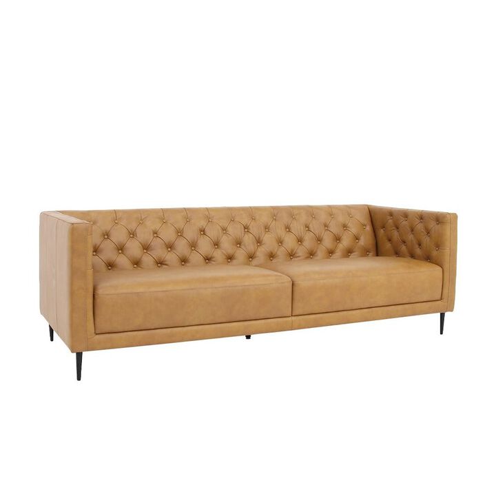 Crafters and Weavers Lucius Top Grain Leather Sofa - Tan