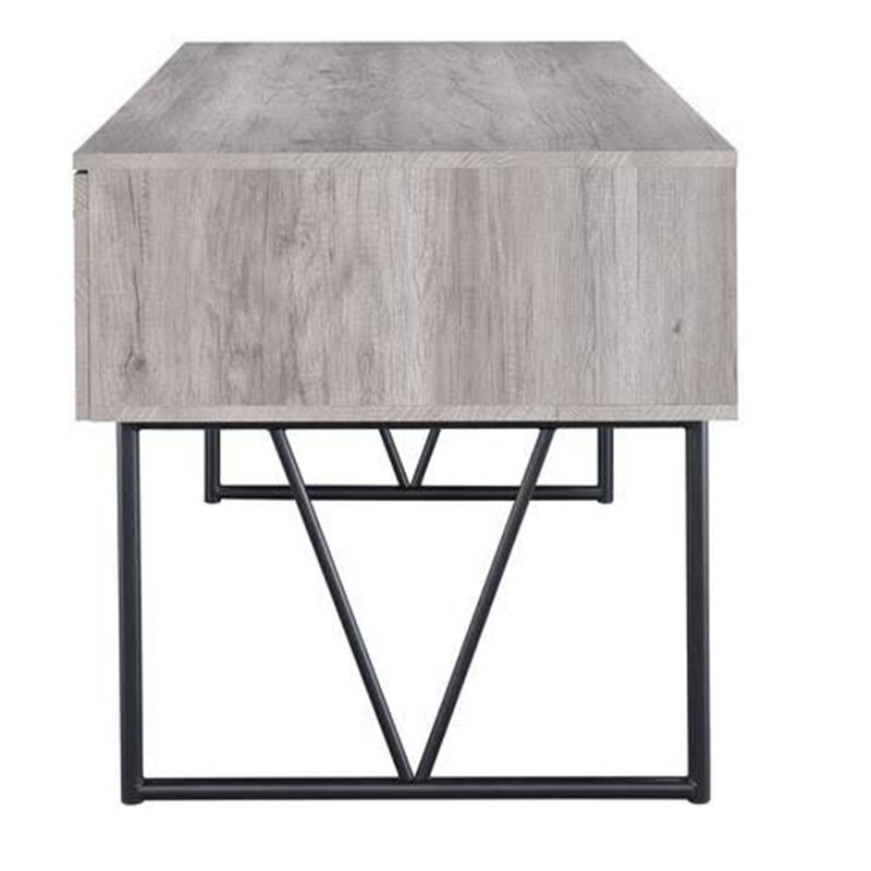 Chic Atelier Writing Desk 4 Drawer, Driftwood Gray image number 3