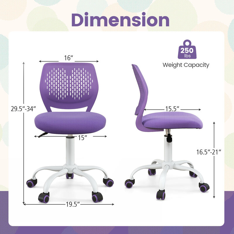 Kids Ergonomic Study Chair with Supportive Backrest and Height Adjustment