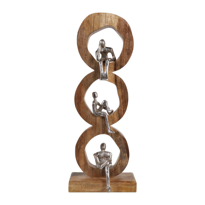 Figures In 3 Wood Rings