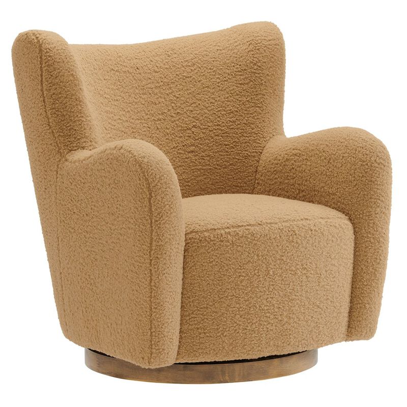 Montrose Wingback Sherpa Swivel Accent Chair image number 0