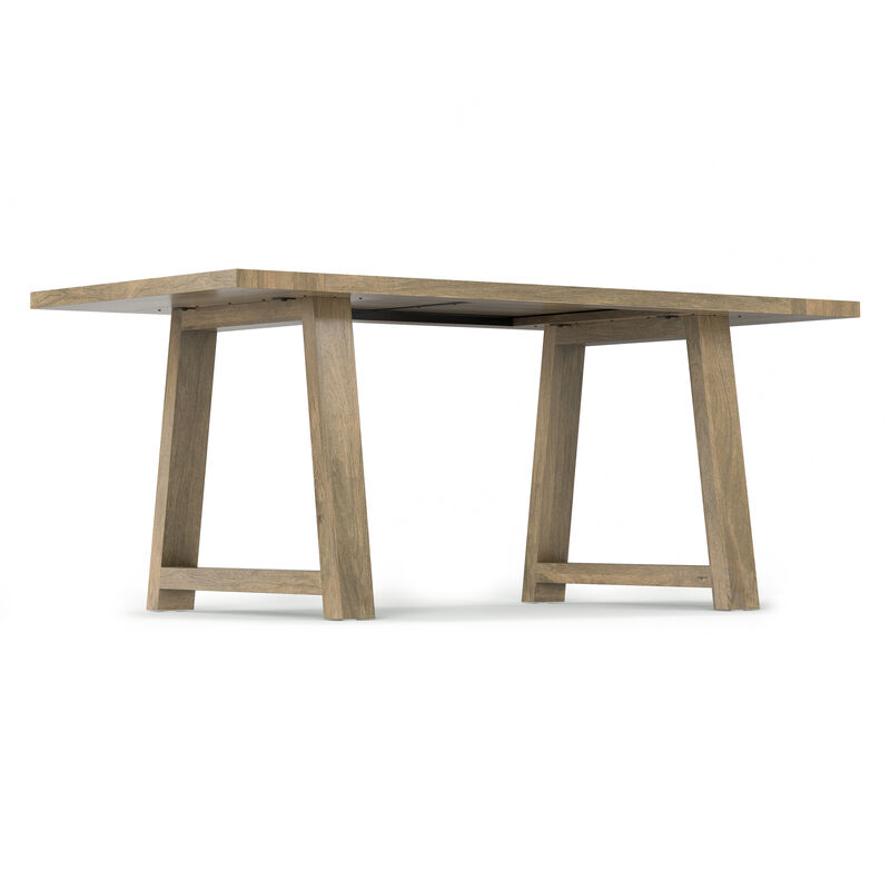 Whitley 72 inch Wide Solid Mango Farmhouse Dining Table in Grey Wash