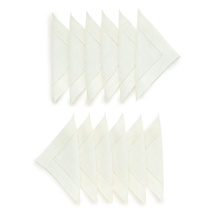 Linen Cocktail Napkins - Classic Hemstitch