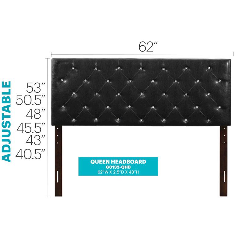 Glory Furniture Super Nova Queen Headboard in Black Color