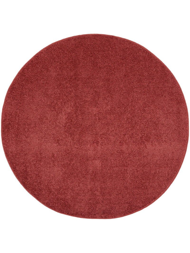 Nourison Essentials NRE01 Brick Red 4' x Round Rug