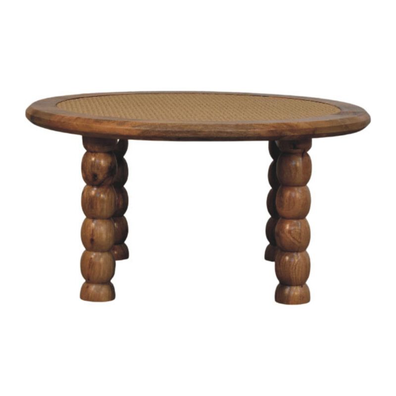 Artisan Furniture Solid Wood Spindle Rattan Coffee Table , Brown image number 0