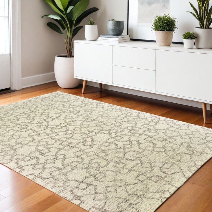HomeRoots Wool Geometric Hand Tufted Area Rug
