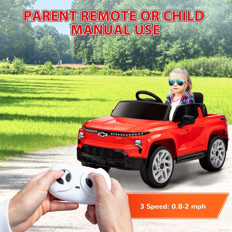 BreeBe 12V Chevrolet Silverado EV RST Licensed Kids Electric Car with Parent Remote Control, Spring Suspension image number 5