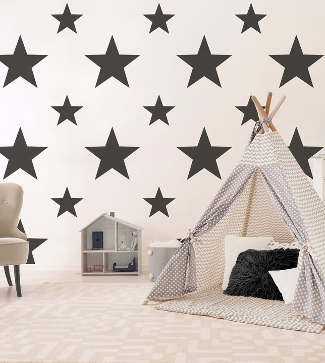 Style Sisters Double Star Black Wallpaper SS21254