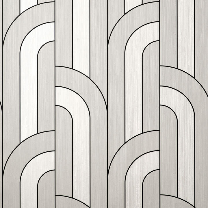 Ezra Platinum Arch Wallpaper