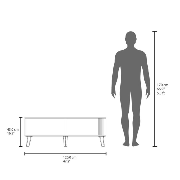 Lenoir Coffee Table, 1 Door, 1 Shelf, Black / Natural Oak