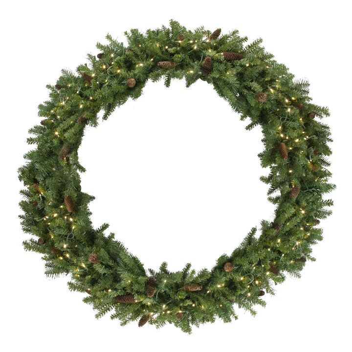 Pre-Lit Dakota Red Pine Commercial Artificial Christmas Wreath - 5-Foot  Warm White LED Lights