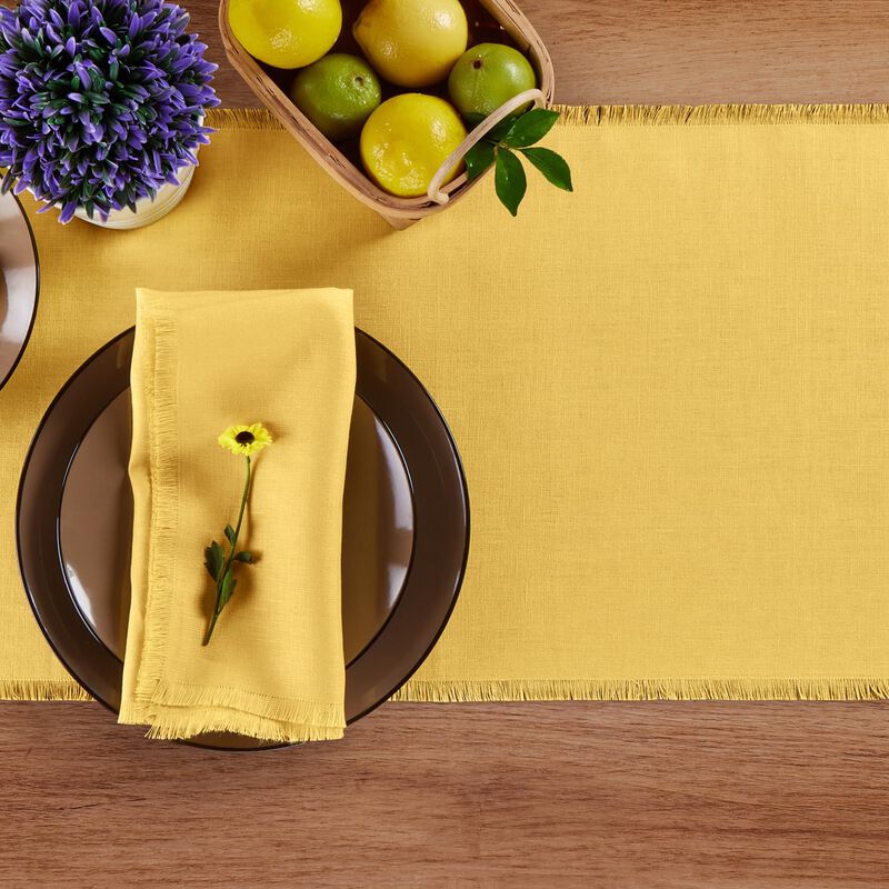 Solino Home 100% Pure Linen Table Runner - Fringe