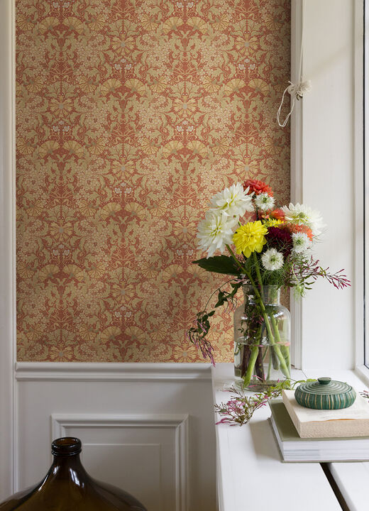 Ojvind Rust Floral Ogee Wallpaper (Set of 2)