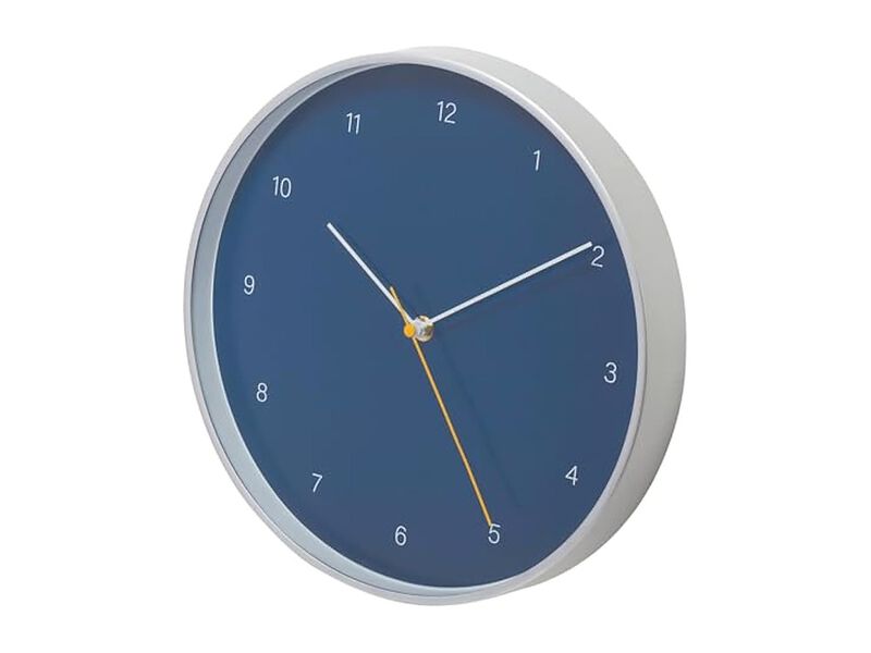 Kiera Grace Temple Blue Simple Bright Wall Clock 12 Inch Silent Non Ticking image number 2