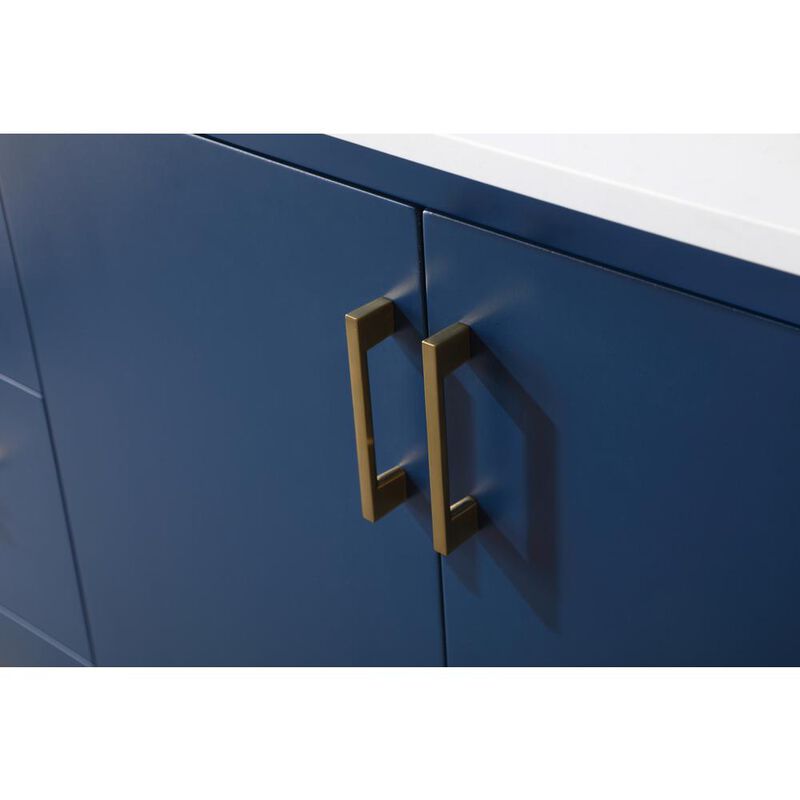 Elegant Kitchen and Bath 60 Inch SIngle Bathroom Vanity In Blue