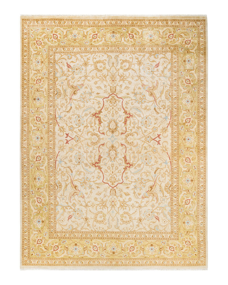 Eclectic, One-of-a-Kind Hand-Knotted Area Rug  - Ivory,  9' 1" x 12' 0" image number 1