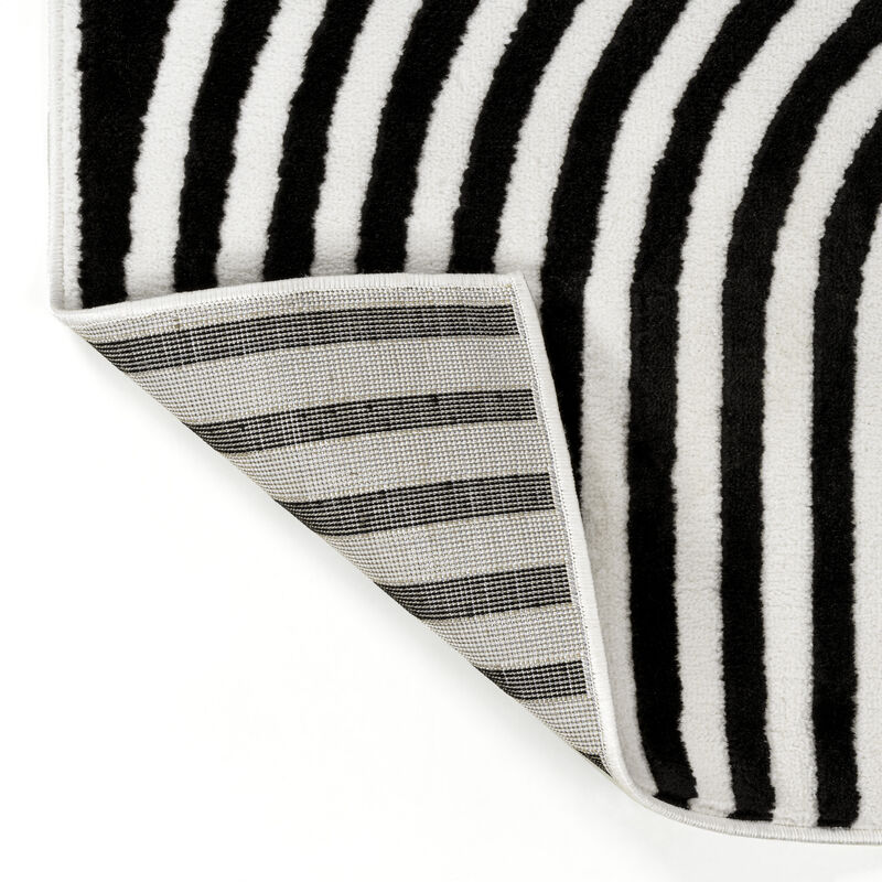 Sofia MidCentury Modern Arch Stripe Two-Tone High-Low Indoor Area Rug