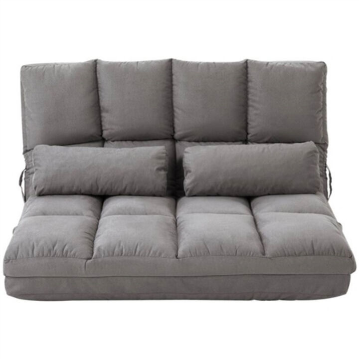 Polyester Suede Fabric Floor Sofa Bed Recliner with Adjustable Back