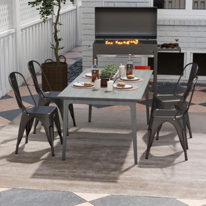 Hivvago Metal Dining Chairs Set of 4 with Removable Backrest for Dining Room Restaurant Living Room